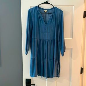Hem and Thread tiered denim babydoll dress